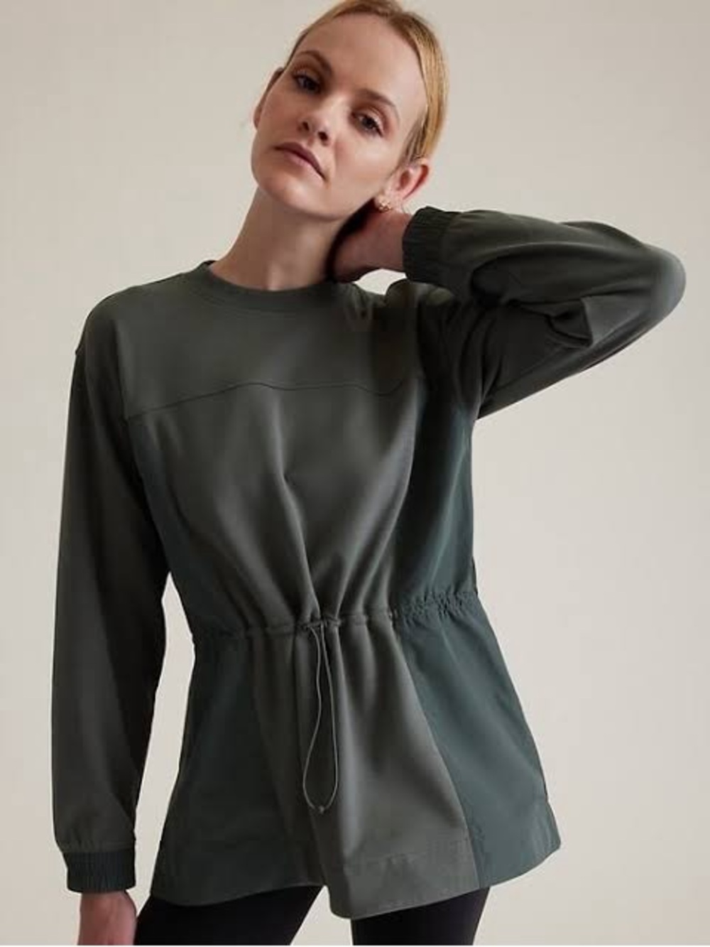 ATHLETA Triumph Hybrid Crewneck Sweatshirt in Bali Green | Size Large